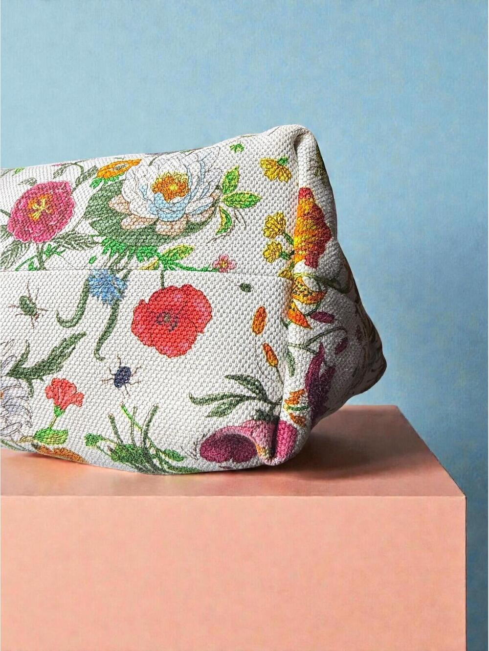 Gucci Authentic Vintage Flora Botanical Canvas Mini Tote Bag - Pink Trim - Picture 9 of 11